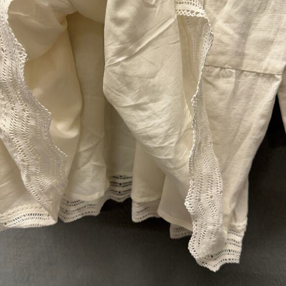 Sezane Honorina Dress Coastal Linen Cotton Button Up Mini Ecru Boho Womens 8 NEW - Picture 11 of 16